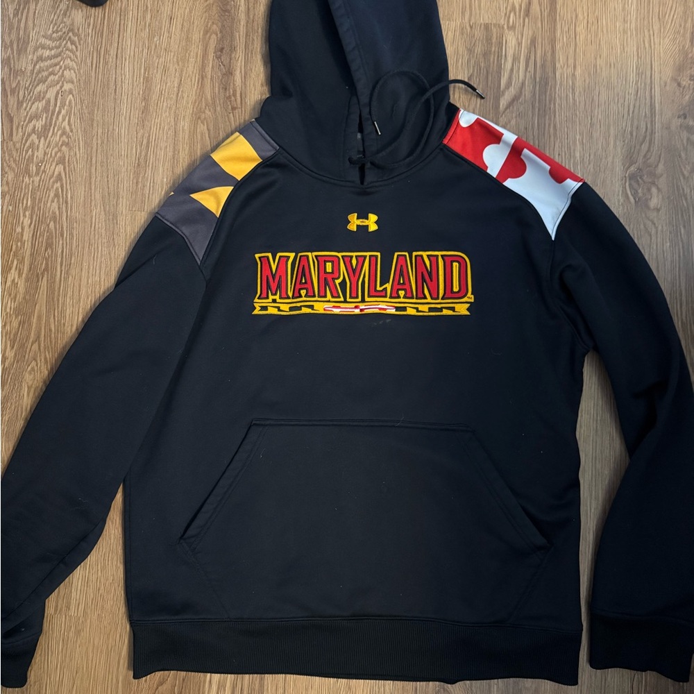 Under Armour Black Maryland Sweater with Red and Yellow Accents